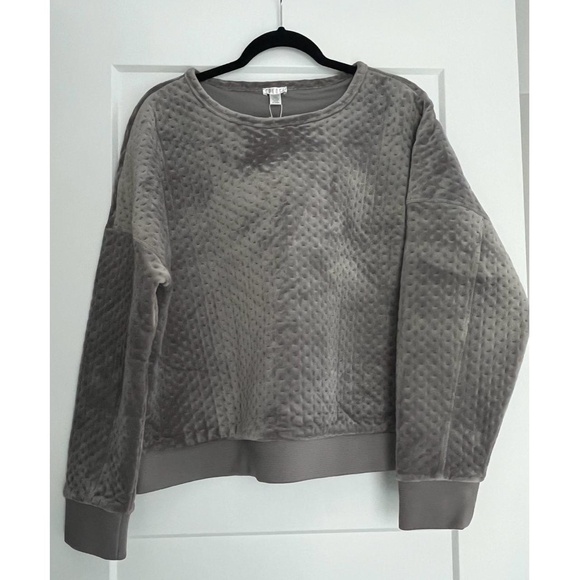 Spense Sweaters - NWT Spense Womens Quilted‎ Velour Pullover Crew Neck Cozy Taupe Top, XL